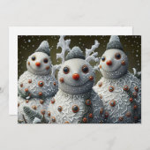Glittery Snowmen mit Pinecone Sprils Feiertagskarte (Vorne/Hinten)