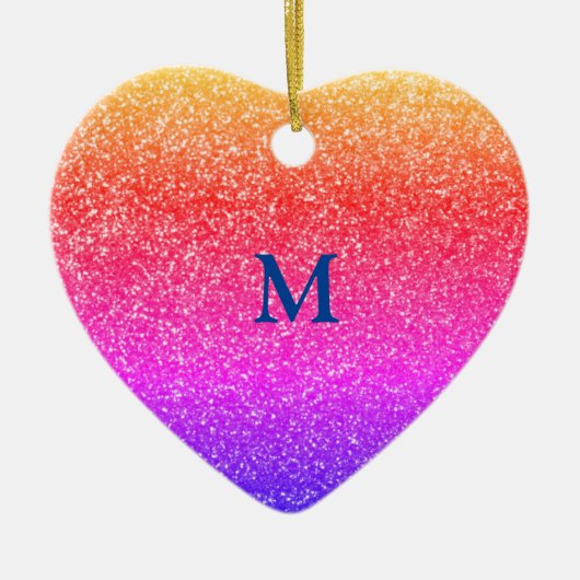 Glittery Sprinkles Christmas Monogram Initial 2019 Keramik Ornament (Vorne)