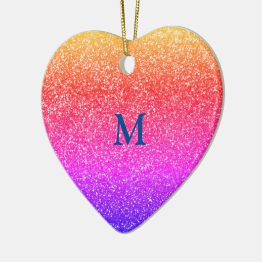 Glittery Sprinkles Christmas Monogram Initial 2019 Keramik Ornament (Links)