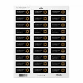 Glittery Star von David Hanukkah Address Labels d1 (Vorne)