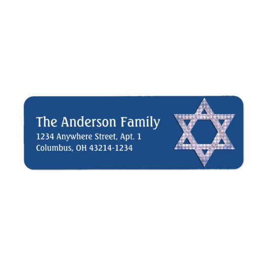 Glittery Star von David Hanukkah Address Labels d2 (Vorne)