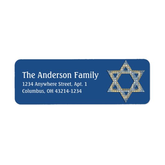 Glittery Star von David Hanukkah Address Labels d9 (Vorne)