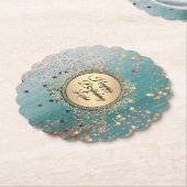 Glittery Stardust auf Blue Aquamarin Untersetzer (angewinkelt)