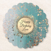 Glittery Stardust auf Blue Aquamarin Untersetzer (Vorderseite)