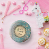 Glittery Stardust auf Blue Personalisiert Birthday Pappteller (Party)