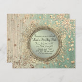 Glittery Stardust auf Green Aquamarin Ankündigung (Vorne/Hinten)