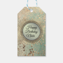 Glittery Stardust auf Green Aquamarin Geschenkanhänger