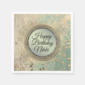 Glittery Stardust auf Green Aquamarin Serviette (Vorderseite)