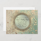 Glittery Stardust auf Green Personalisiert Birthda Postkarte (Vorne/Hinten)