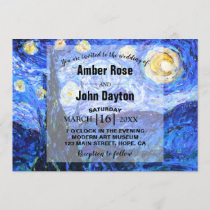 Glittery Starry Night Custom Wedding Einladung