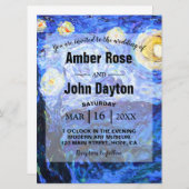 Glittery Starry Night Custom Wedding Einladungen (Vorne/Hinten)
