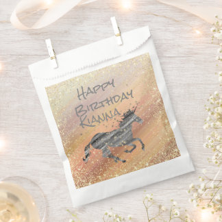 Glittery Starry Unicorn Geburtstag Personalisiert Geschenktütchen
