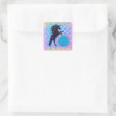 Glittery Starry Whimsical Unicorn Quadratischer Aufkleber (Tasche)