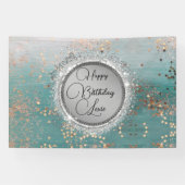 Glittery Stars auf Blue Personalisiert Birthday Banner (Horizontal)