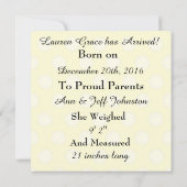 Glittery Stars Baby Birth Ankündigung (Rückseite)