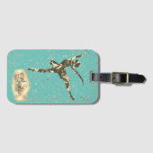 Glittery Stars Ballerina Monogram Gepäckanhänger (Vorderseite (Horizontal))