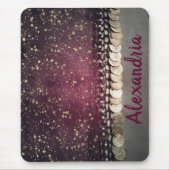 Glittery Stars Lila Sinti und Roma Angesagt Scarf Mousepad (Vorne)