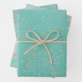 Glittery Stars Rose Gold Marmor Silberne Blätter (Beispiel)