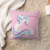 Glittery Stars Sparkle Unicorn Rosa Kissen (Decke)