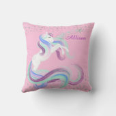 Glittery Stars Sparkle Unicorn Rosa Kissen (Rückseite)