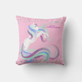 Glittery Stars Sparkle Unicorn Rosa Kissen (Vorderseite)