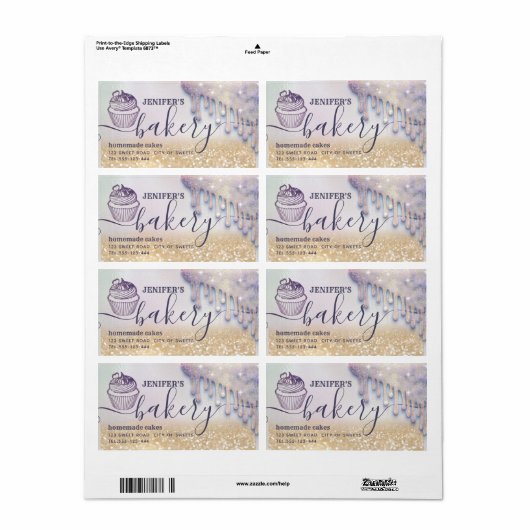 Glittery Tropfens cupcake Koch Skript-Bäckerei (Vorne)