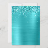 Glittery Türkise Blue Metallic Sweet 16 Einladung (Rückseite)