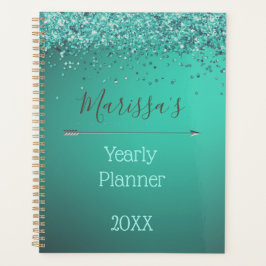 Glittery Turquiose Yeplaner Personalisiert Planer