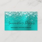 Glittery Turquoise Foil Online Store Visitenkarte (Vorderseite)