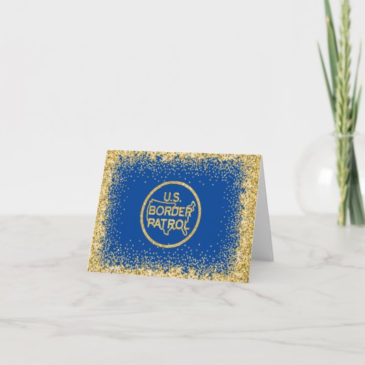 Glittery U.S. Border Patrol Logo Weihnachtskarte Karte (Vorderseite)