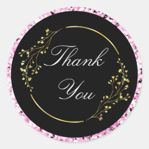 Glittery und Golden Vielen Dank Sticker Elegant