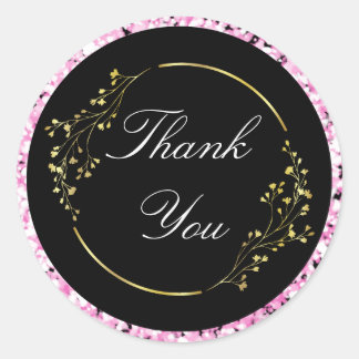 Glittery und Golden Vielen Dank Sticker Elegant