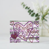 Glittery Valentine’s Feiertagspostkarte (Stehend Vorderseite)