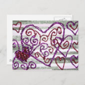 Glittery Valentine’s Feiertagspostkarte (Vorne/Hinten)