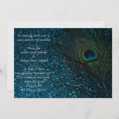 Glittery Wasserpfauenhochzeit Einladung (Vorne/Hinten)