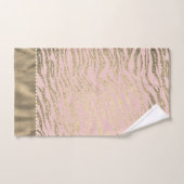 Glittery Zebra Print on Pink Blush Bath Handtuch S Badhandtuch Set (Handtuch)