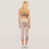 Glittery Zebra Print on Pink Blush Capri Leggings (Rückseite)