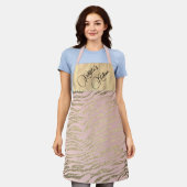 Glittery Zebra Print on Pink Blush Personalisiert Schürze (Getragen)