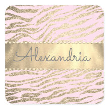 Glittery Zebra Print on Pink Blush