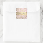 Glittery Zebra Print on Pink Blush Quadratischer Aufkleber (Tasche)