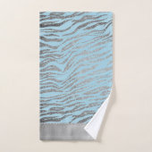 Glittery Zebra Print on Turqoise Bath Handtuch Set (Handtuch)