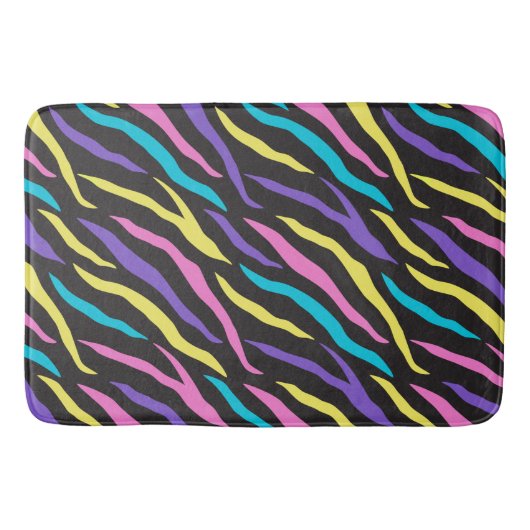 Glittery Zebra Stripes Pattern Badematte (Vorderseite)