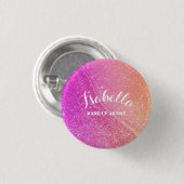 Glitting Pink Orange Button Gift (Vorne & Hinten)
