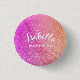 Glitting Pink Orange Button Gift