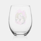 Glitting Pink Ribbon Christmas Blue Weinglas Ohne Stiel (Rückseite)