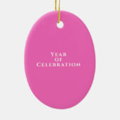 Glitting Pink Ribbon Foto Weihnachtsrosa Keramik Ornament (Hinten)