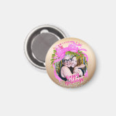 Glitting Pink Ribbon Weihnachtsgold Magnet (Vorderseite/Rückseite)