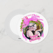 Glitting Pink Ribbon Weihnachtskarte Feiertagskarte (Vorne/Hinten)