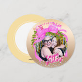 Glitting Pink Ribbon Weihnachtskarte Feiertagskarte (Vorne/Hinten)