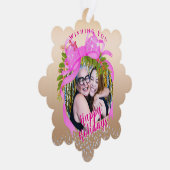 Glitting Pink Ribbon Weihnachtskarte Ornament Karte (Rechts)